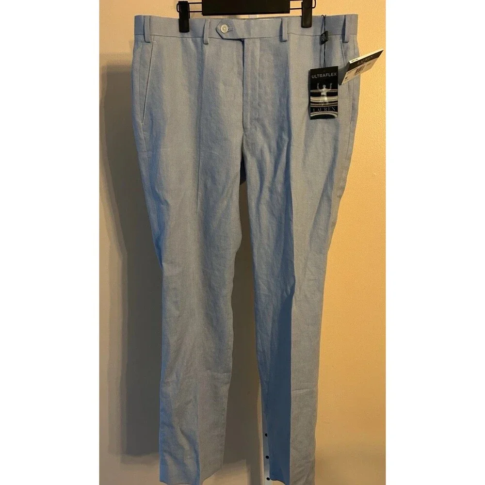 Mens RALPH LAUREN dress pants 36x32 Light Blue ULTRA FLEX Lightweight Preppy - Picture 1 of 16